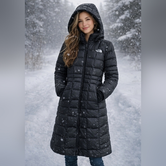 The North Face Jackets & Blazers - The North Face Long Black Puffer Coat Hooded Winter Parka Quilted Insulated Sm